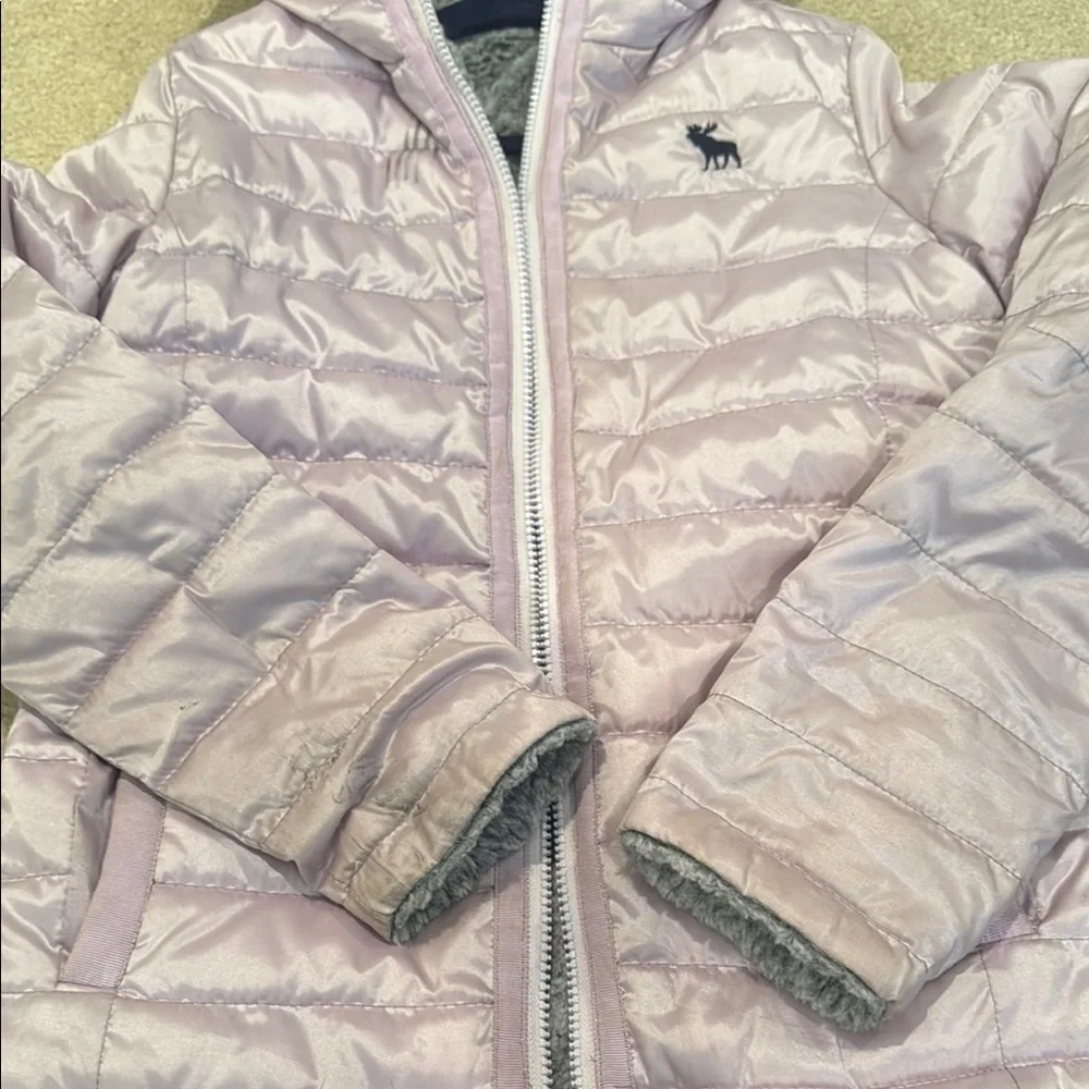 Abercrombie & Fitch reversible purple Puffer Jacket with hood